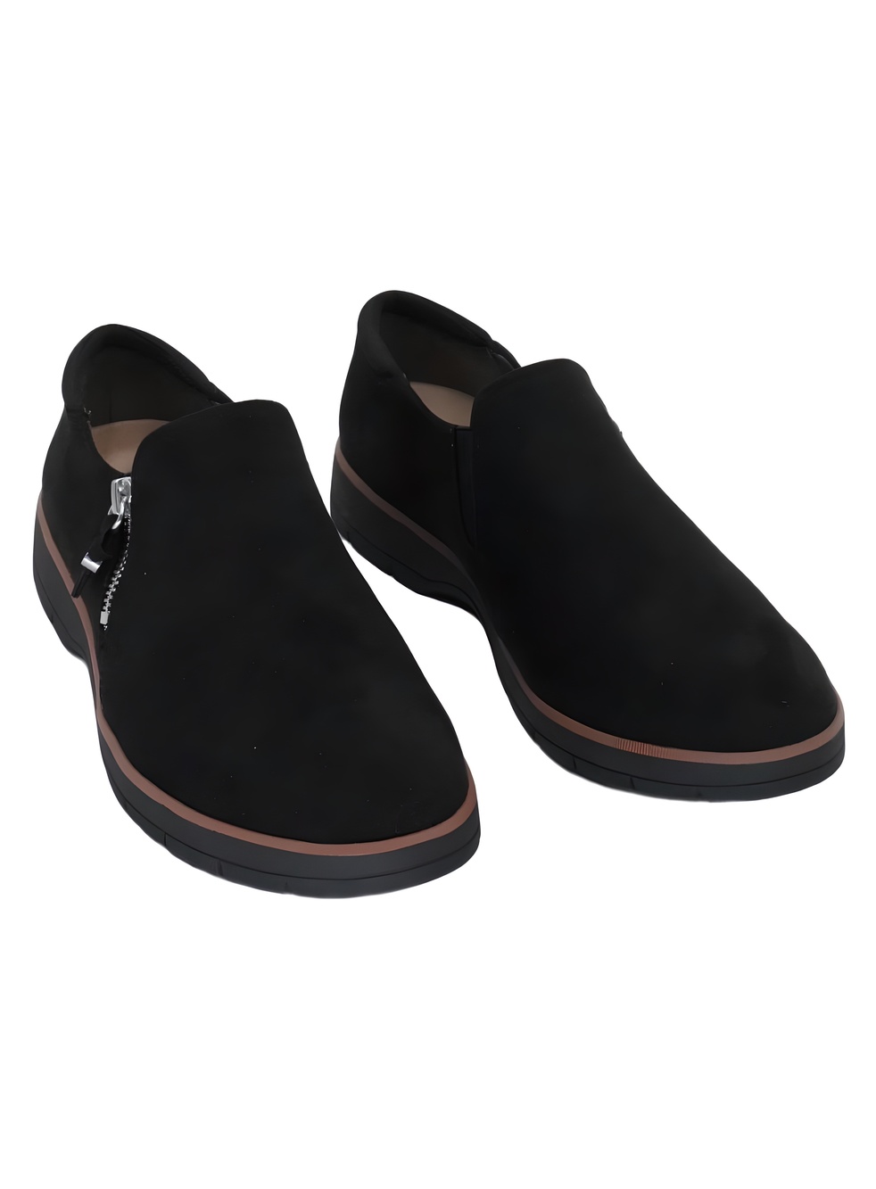 Dr. Scholl's Womens Nice Day Now Slip On Sneakers Black Microfiber Size 9W